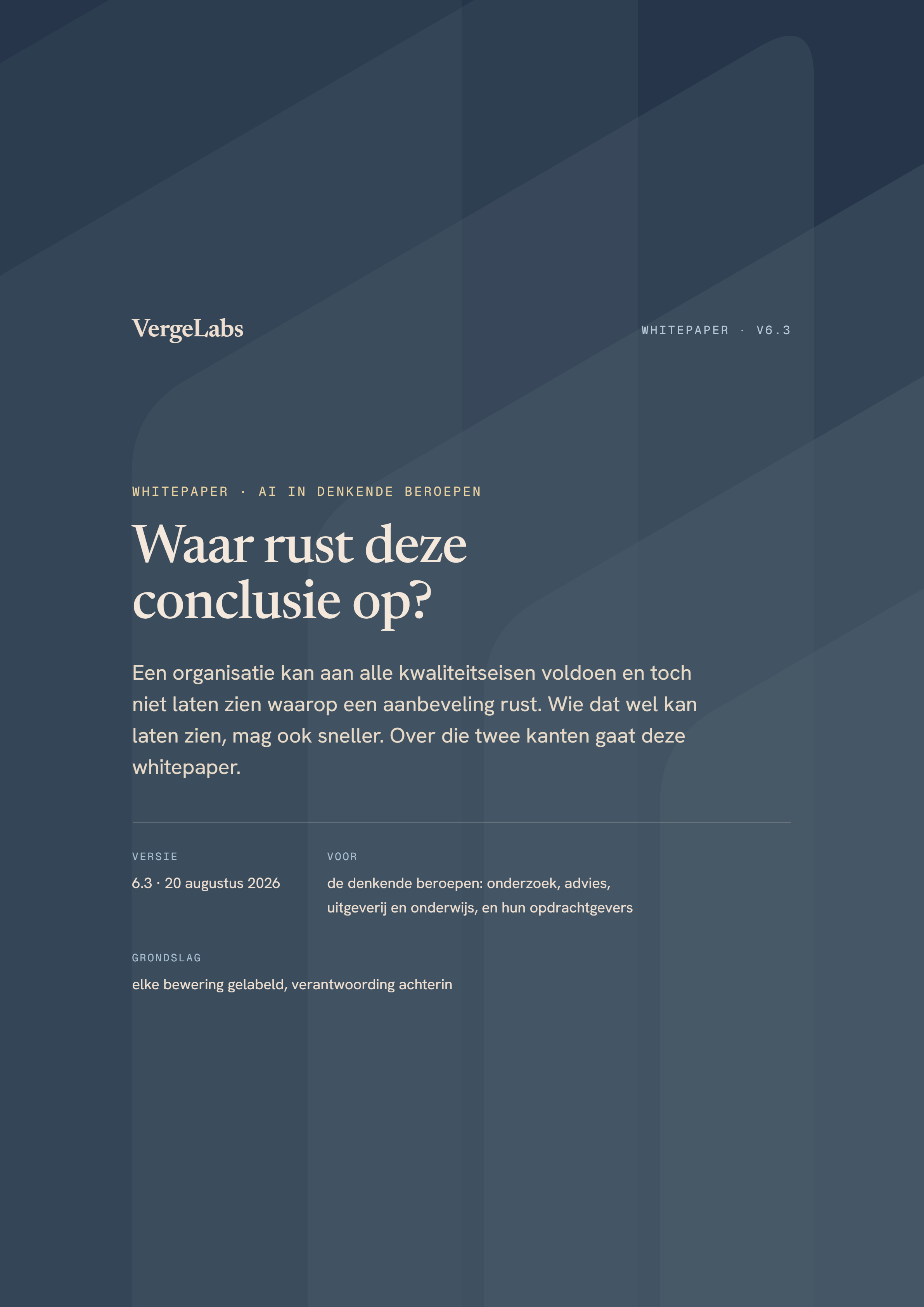 Voorblad: Waar rust deze conclusie op?